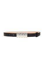 KHAITE Julius Small 20mm Belt in Black & Silver, view 1, click to view large image.