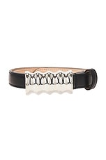 KHAITE Julius Small 20mm Belt in Black & Silver, view 3, click to view large image.