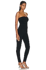 KHAITE Tela Catsuit in Black, view 2, click to view large image.