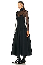 KHAITE Bellamy Dress in Black, view 3, click to view large image.
