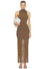 KHAITE Zare Dress in Toffee, view 1, click to view large image.