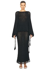 KHAITE Reagan Dress in Black, view 2, click to view large image.