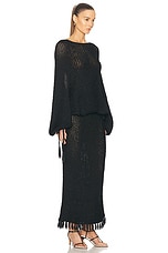 KHAITE Reagan Dress in Black, view 3, click to view large image.
