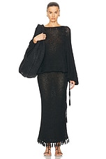 KHAITE Reagan Dress in Black, view 6, click to view large image.