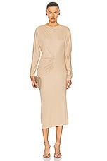 KHAITE Oron Dress in Beige, view 1, click to view large image.