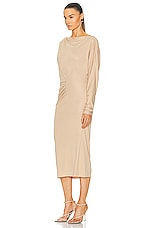 KHAITE Oron Dress in Beige, view 3, click to view large image.