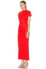 KHAITE Yenza Dress in Fire Red, view 2, click to view large image.