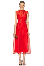 KHAITE Wes Dress in Fire Red, view 1, click to view large image.