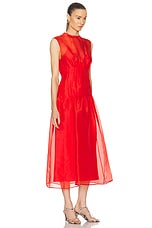 KHAITE Wes Dress in Fire Red, view 2, click to view large image.