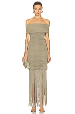 KHAITE Jacinta Dress in Olive, view 1, click to view large image.