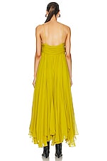KHAITE Lally Dress in Chartreuse, view 3, click to view large image.