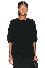 KHAITE Nere Cashmere Sweater in Black, view 1, click to view large image.