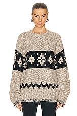 KHAITE Tabi Sweater in Biscuit Multi, view 1, click to view large image.