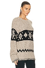 KHAITE Tabi Sweater in Biscuit Multi, view 2, click to view large image.