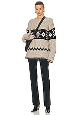KHAITE Tabi Sweater in Biscuit Multi, view 4, click to view large image.