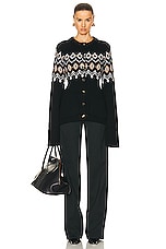 KHAITE Suzette Cardigan in Black Multi, view 4, click to view large image.
