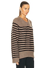 KHAITE Nalani Sweater in Barley & Black, view 2, click to view large image.