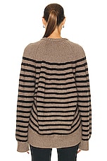 KHAITE Nalani Sweater in Barley & Black, view 3, click to view large image.