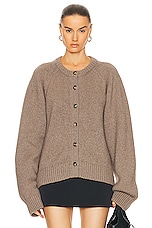 KHAITE Emili Cardigan in Barley, view 1, click to view large image.