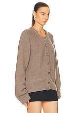KHAITE Emili Cardigan in Barley, view 2, click to view large image.
