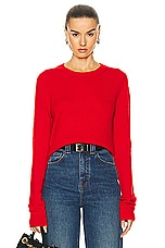 KHAITE Diletta Sweater in Fire Red, view 1, click to view large image.