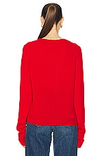 KHAITE Diletta Sweater in Fire Red, view 3, click to view large image.
