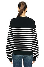 KHAITE Viola Sweater in Black & Ivory, view 3, click to view large image.