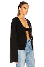 KHAITE Scarlett Cardigan in Black, view 3, click to view large image.