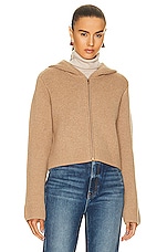 KHAITE Winston Hoodie in Camel, view 2, click to view large image.