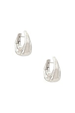 KHAITE Olivia Small Hoop Earrings in Silver, view 1, click to view large image.
