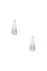 KHAITE Olivia Small Hoop Earrings in Silver, view 3, click to view large image.
