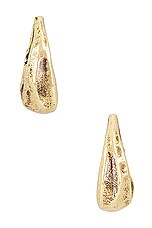 KHAITE Olivia Small Hoop Earrings in Antique Gold, view 4, click to view large image.