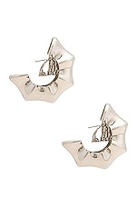 KHAITE Julius Loop Medium Earrings in Silver, view 3, click to view large image.