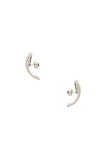 KHAITE Julius Smooth Panel Small Earrings in Silver, view 3, click to view large image.