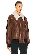 KHAITE Shellar Jacket in Classic Brown, view 3, click to view large image.