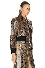 KHAITE Python Embossed Hector Jacket in Brown, view 3, click to view large image.