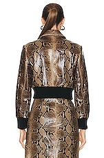 KHAITE Python Embossed Hector Jacket in Brown, view 4, click to view large image.