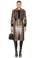 KHAITE Python Embossed Hector Jacket in Brown, view 5, click to view large image.