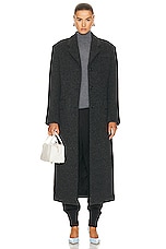 KHAITE Bontin Coat in Grey Melange, view 1, click to view large image.