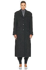 KHAITE Bontin Coat in Grey Melange, view 2, click to view large image.