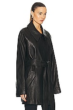 KHAITE Micky Coat in Black, view 2, click to view large image.