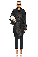 KHAITE Micky Coat in Black, view 4, click to view large image.