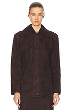 KHAITE Iana Jacket in Dark Brown, view 1, click to view large image.