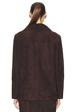 KHAITE Iana Jacket in Dark Brown, view 3, click to view large image.