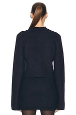 KHAITE Ello Jacket in Navy, view 3, click to view large image.
