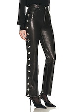KHAITE Danielle Leather Stud Pant in Black, view 2, click to view large image.