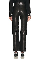 KHAITE Danielle Leather Stud Pant in Black, view 3, click to view large image.