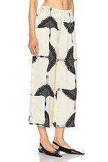 KHAITE Mindy Pant in Cream & Black, view 2, click to view large image.