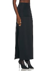 KHAITE Saxon Skirt in Black, view 2, click to view large image.