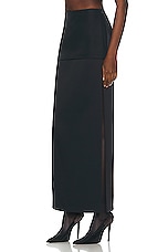 KHAITE Saxon Skirt in Black, view 3, click to view large image.